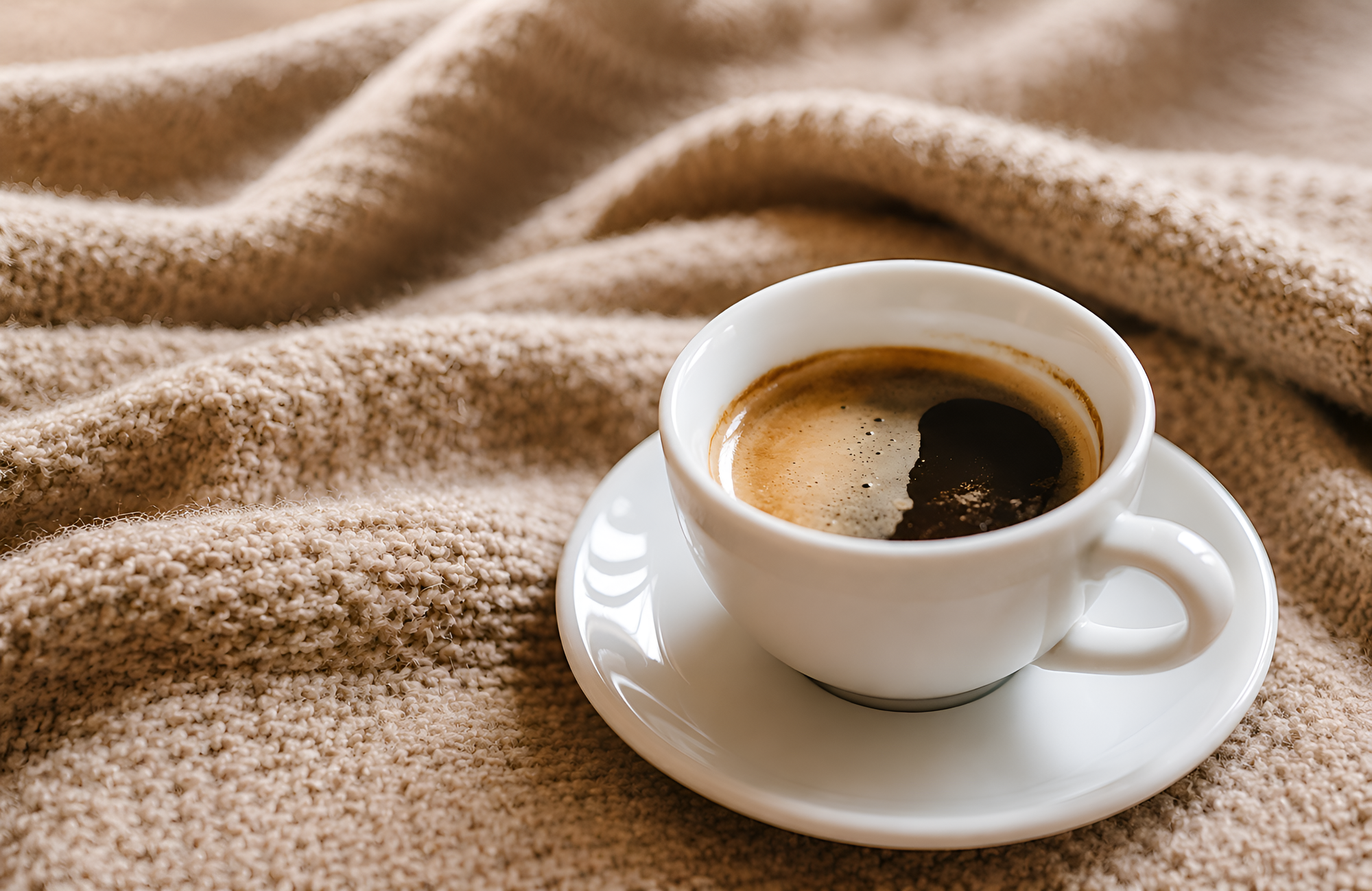 Close-up of a freshly brewed coffee, deep and rich in color